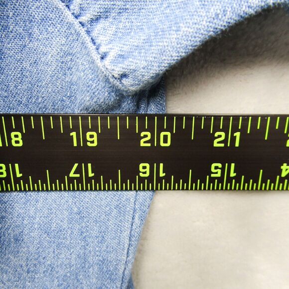 Vintage Fads Dress Womens M Blue Chambray Country Cottage Prairie Modest Y2K New - Picture 7 of 13